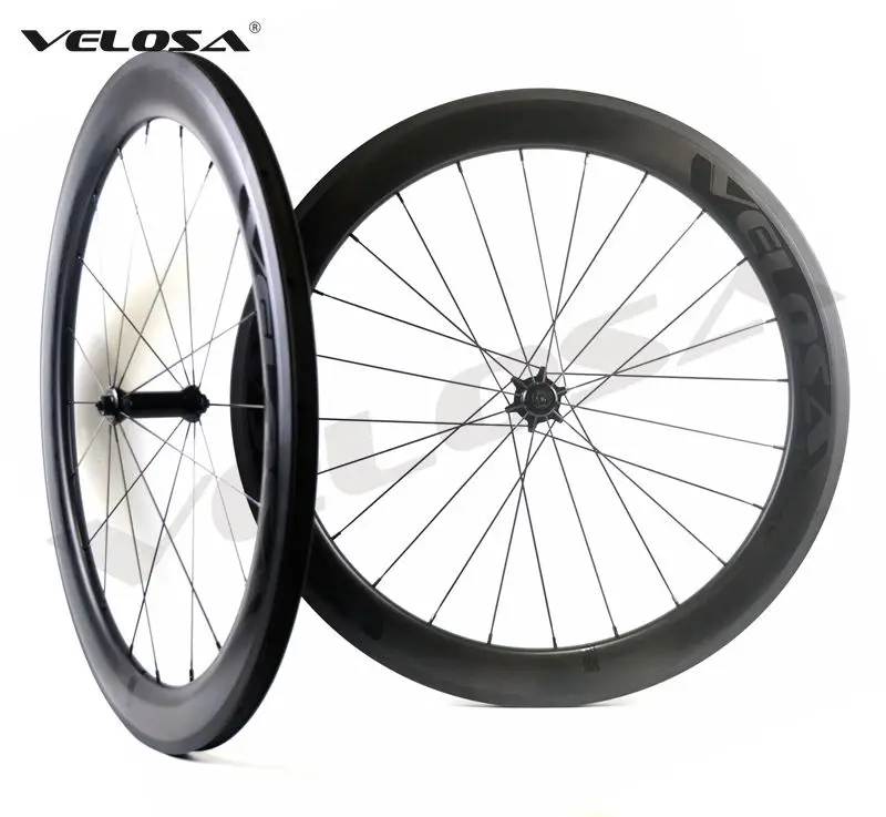 Velosa Race 60 black series carbon wheelset,700C road bike super light carbon wheels,60mm clincher/tubular,Ceramic bearings
Velosa Race 60 black series carbon wheelset,700C road bike super light carbon wheels,60mm clincher/tubular,Ceramic bearings