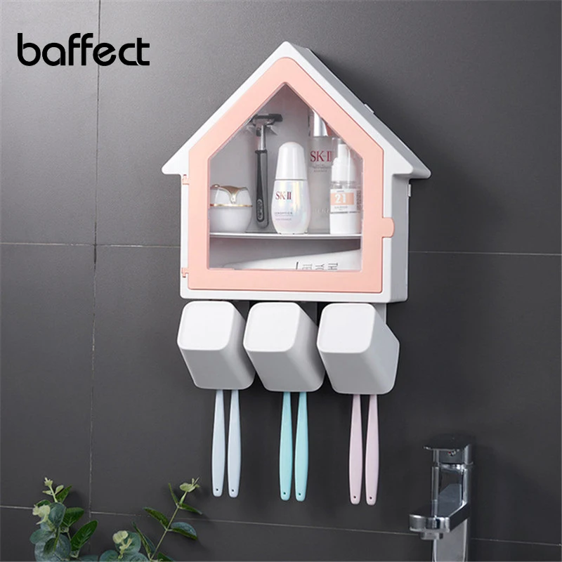 Baffect Toothbrush Holder Cup Holder Bathroom Wall Storage Shelf with Transparent Window Waterproof Dust-proof Toothbrush Rack
Baffect Toothbrush Holder Cup Holder Bathroom Wall Storage Shelf with Transparent Window Waterproof Dust-proof Toothbrush Rack