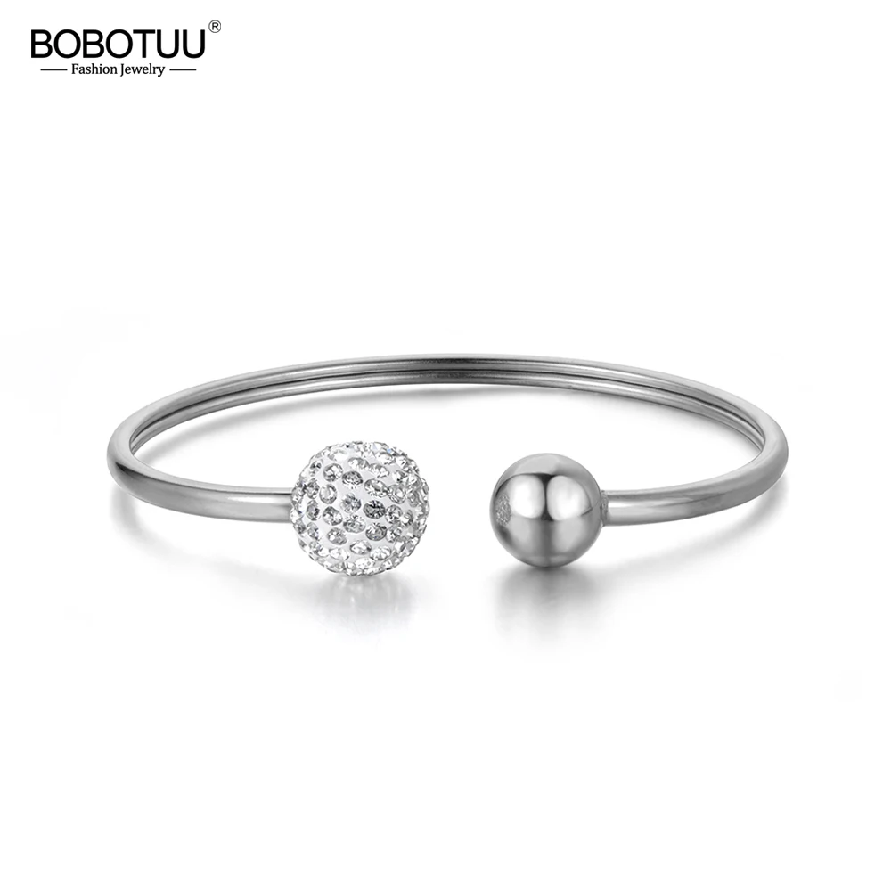 BOBOTUU Classic Titanium Steel Open Cuff Bracelets & Bangles Luxury Rose Gold Color Wedding Bangle Jewelry For Women BB18036
BOBOTUU Classic Titanium Steel Open Cuff Bracelets & Bangles Luxury Rose Gold Color Wedding Bangle Jewelry For Women BB18036