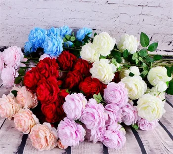 11pcs Artificial Peony Flower Stem (3 heads/piece) Silk Tea Roses for Wedding Centerpieces Home Party Floral Decoration
11pcs Artificial Peony Flower Stem (3 heads/piece) Silk Tea Roses for Wedding Centerpieces Home Party Floral Decoration