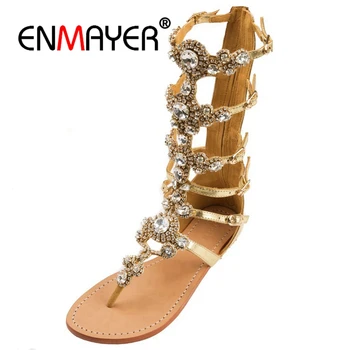 ENMAYER Luxury Shinny Rhinestone Flat Gladiator Sandals Bohemia Style Crystal Clip-toe Summer Strap Sandal Shoes Lady Shoe CR175
ENMAYER Luxury Shinny Rhinestone Flat Gladiator Sandals Bohemia Style Crystal Clip-toe Summer Strap Sandal Shoes Lady Shoe CR175
