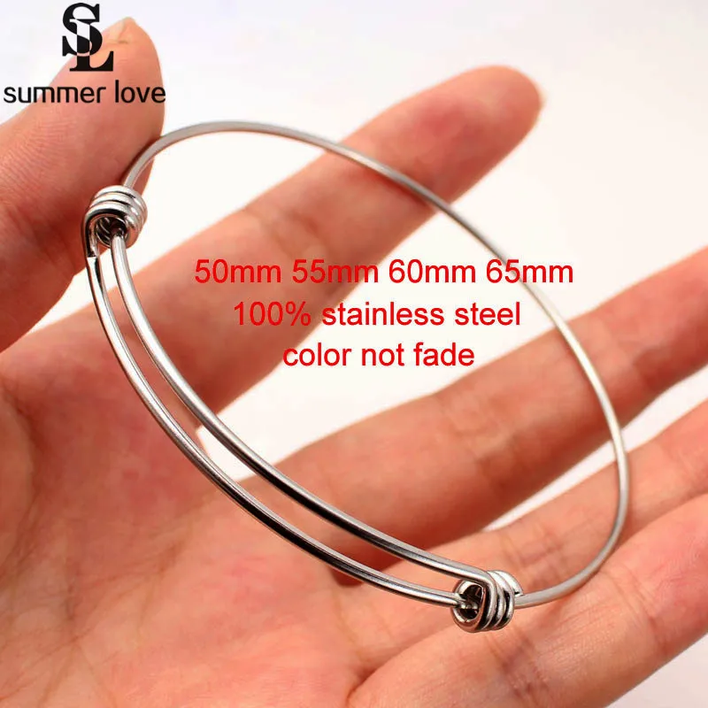 Expandable Wire Bangle Bracelet In Stainless Steel DIY Adjustable Charm Wrist Bracelet Cuff Bangle 50/55/60/65mm 50 Pcs Lot
Expandable Wire Bangle Bracelet In Stainless Steel DIY Adjustable Charm Wrist Bracelet Cuff Bangle 50/55/60/65mm 50 Pcs Lot