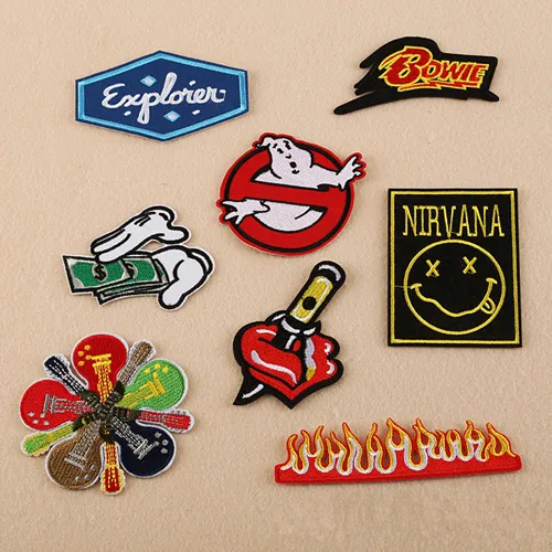 NIRVANA BOWIE FIRE Dollar bills Iron On Embroidered Patches For Clothing Stickers On Clothes bags 
NIRVANA BOWIE FIRE Dollar bills Iron On Embroidered Patches For Clothing Stickers On Clothes bags