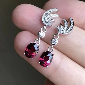 Fidelity natural 5*7mm garnet drop earrings s925 sterling silver fashion fine jewelry for womem party Natural red gemstone
Fidelity natural 5*7mm garnet drop earrings s925 sterling silver fashion fine jewelry for womem party Natural red gemstone