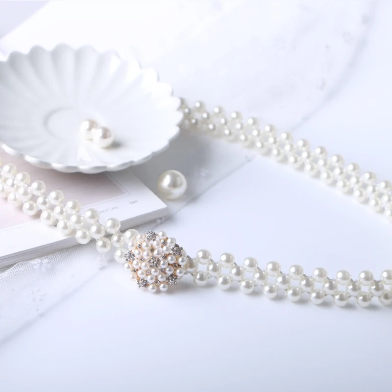 Elegant Women Simulated Pearl Belt Waist Belt Elastic Buckle Pearl Chain Cummerbunds Female skinny Girls Dress Crystal Strap
Elegant Women Simulated Pearl Belt Waist Belt Elastic Buckle Pearl Chain Cummerbunds Female skinny Girls Dress Crystal Strap