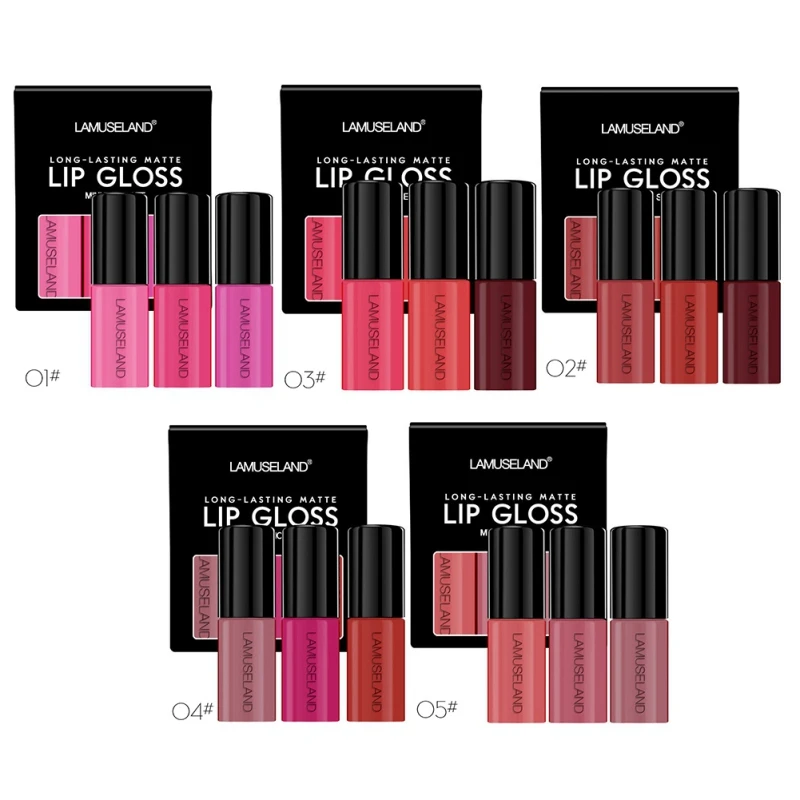 3 Pcs LAMUSELAND Lip Glosses Set Long Lasting Waterproof Non-Stick Cup Liquid Lipstick Kit Multicolor Matte lip gloss Makeup Set
3 Pcs LAMUSELAND Lip Glosses Set Long Lasting Waterproof Non-Stick Cup Liquid Lipstick Kit Multicolor Matte lip gloss Makeup Set