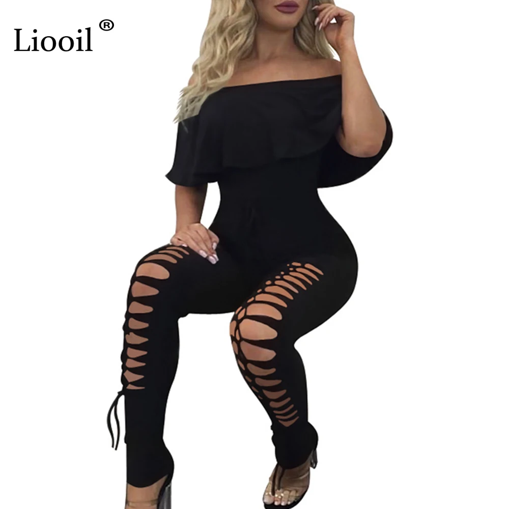 Liooil New Style Ruffle Women Rompers Short Sleeve Slash Neck Cut Out Black Jumpsuit Hollow Out Sexy Jumpsuits White Romper
Liooil New Style Ruffle Women Rompers Short Sleeve Slash Neck Cut Out Black Jumpsuit Hollow Out Sexy Jumpsuits White Romper