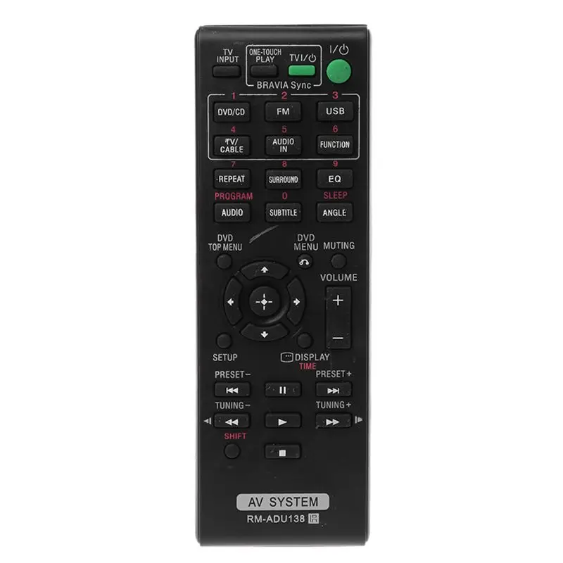 Remote Control Replace RM-ADU138 Audio Video Receiver for Sony AV Home Theater System DAV-TZ140 HBD-TZ130 HBD-TZ140 Replacement
Remote Control Replace RM-ADU138 Audio Video Receiver for Sony AV Home Theater System DAV-TZ140 HBD-TZ130 HBD-TZ140 Replacement