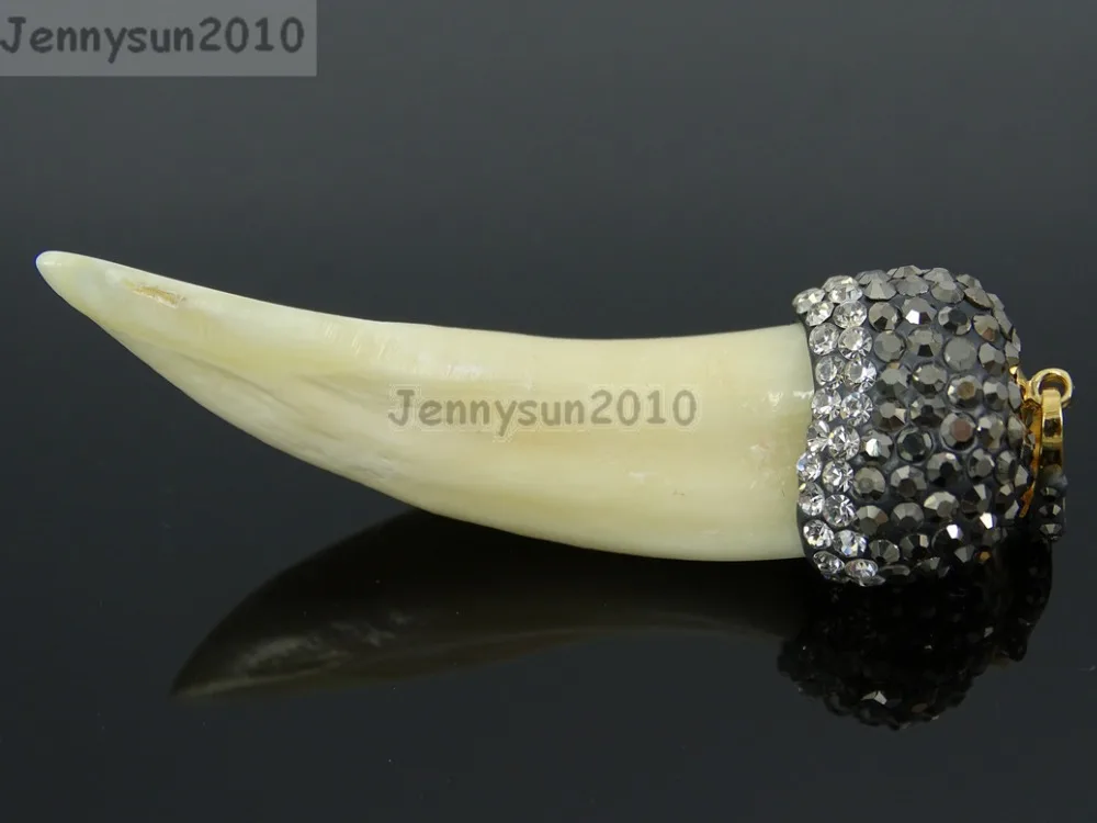 Big Long Pointed Tusk Tooth Czech Rhinestones Cap Pendant Necklace Charm Crafts Beads Necklace Jewelry Design Making 5Pcs/Pack
Big Long Pointed Tusk Tooth Czech Rhinestones Cap Pendant Necklace Charm Crafts Beads Necklace Jewelry Design Making 5Pcs/Pack