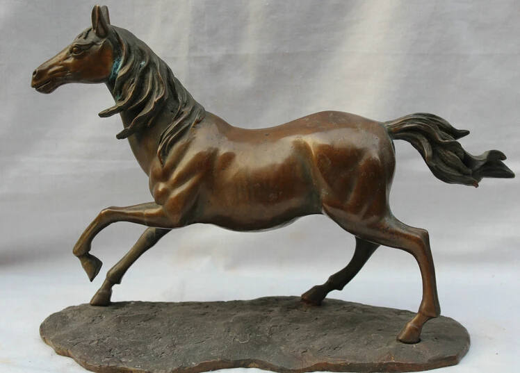 005525 13"Chinese China Home Fengshui Bronze Running Zodiac Year Horse Statue Sculpture
005525 13"Chinese China Home Fengshui Bronze Running Zodiac Year Horse Statue Sculpture