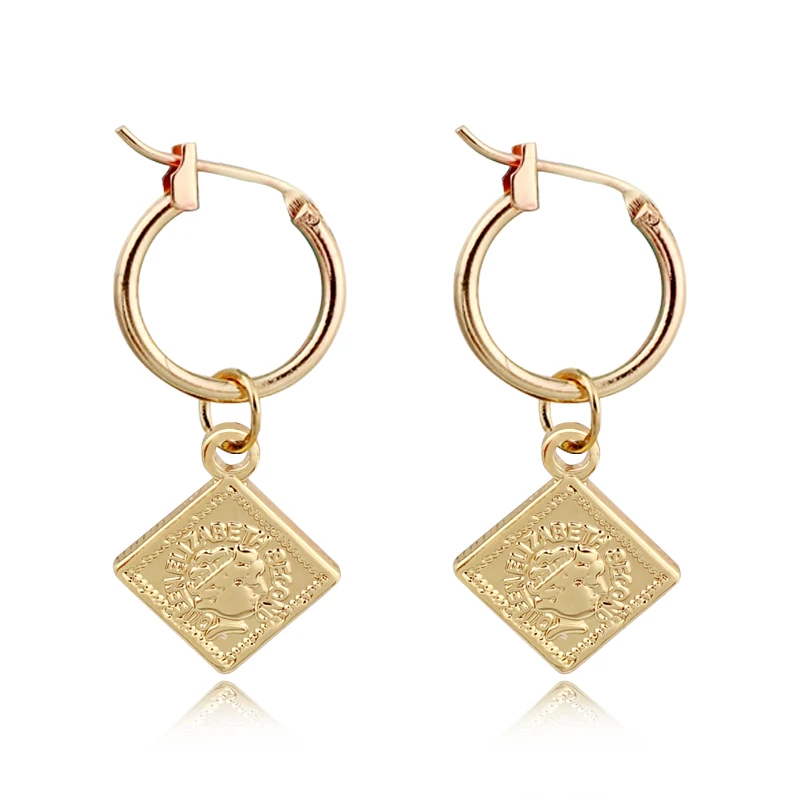 1pair Vintage Queen Head Pattern Pendant Hoop Earrings Gold Color Square Geometric Endless Circle Earrings Jewelry E102-6
1pair Vintage Queen Head Pattern Pendant Hoop Earrings Gold Color Square Geometric Endless Circle Earrings Jewelry E102-6