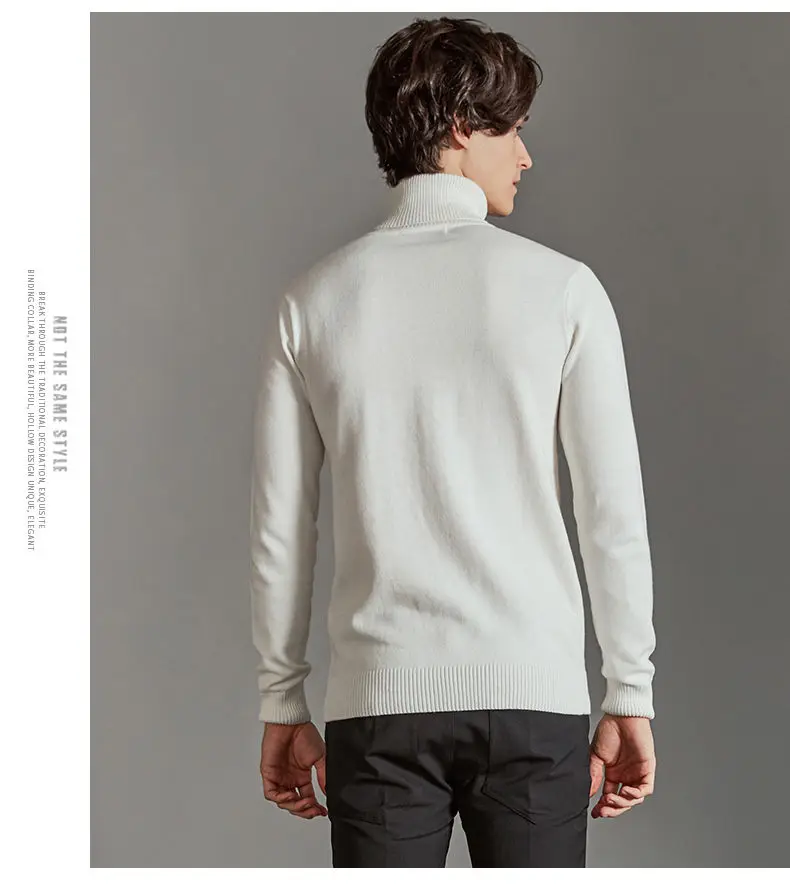 Brand MuLS Turtleneck Sweater Men Pullovers Spring Winter Thick High-Neck Male Sweater Jumpers Cotton Fleece Man knitwear Autumn 5