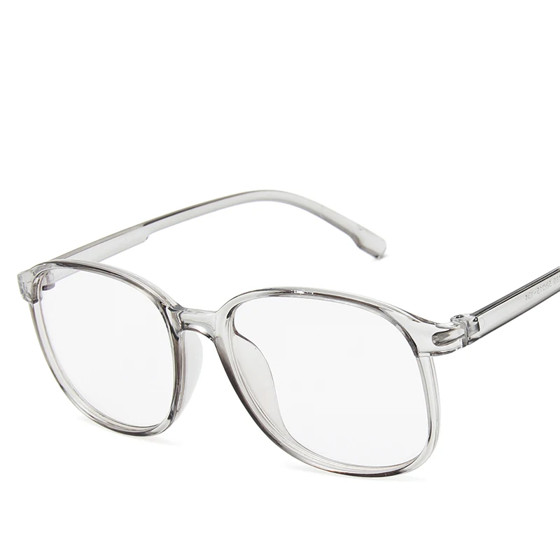 2021 Fashion Glasses Large Frame Flat Mirror Lens Plus Blue Film Male and Female PC Through Classic Eyeglasses | Аксессуары для