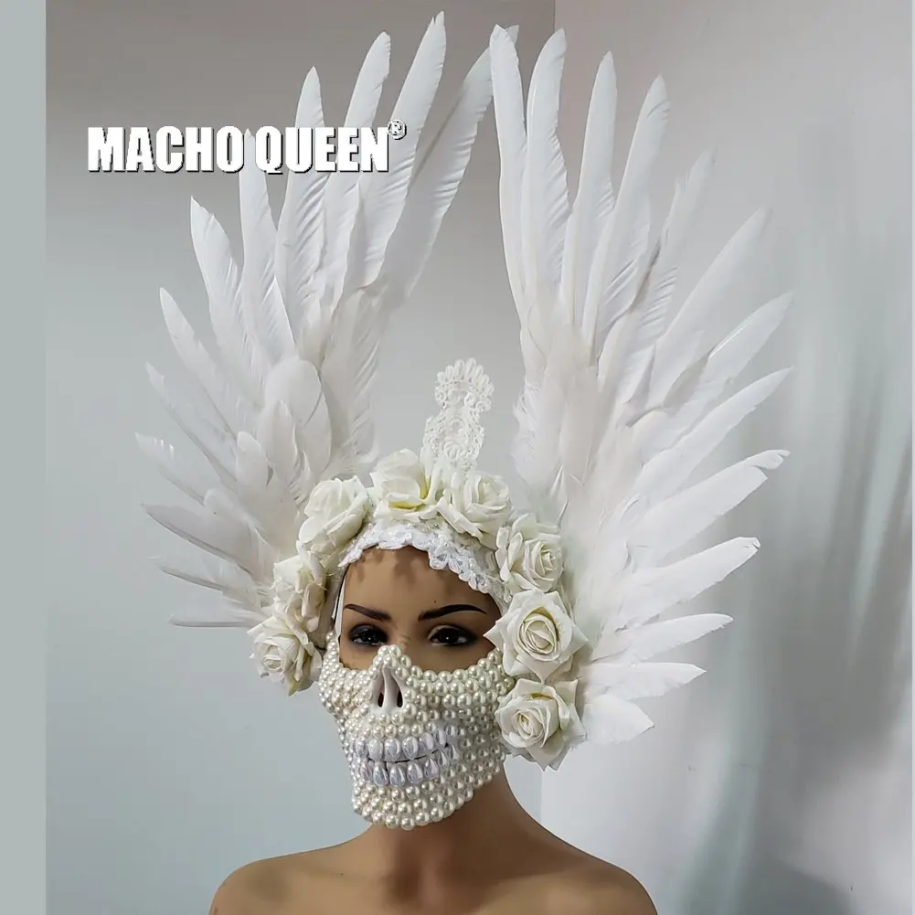 Burning Man Pearl Mask Feather Wig Headdress Head Pieces Costumes Festival Rave Clothes Outfits Gear Halloween Masquerade
Burning Man Pearl Mask Feather Wig Headdress Head Pieces Costumes Festival Rave Clothes Outfits Gear Halloween Masquerade