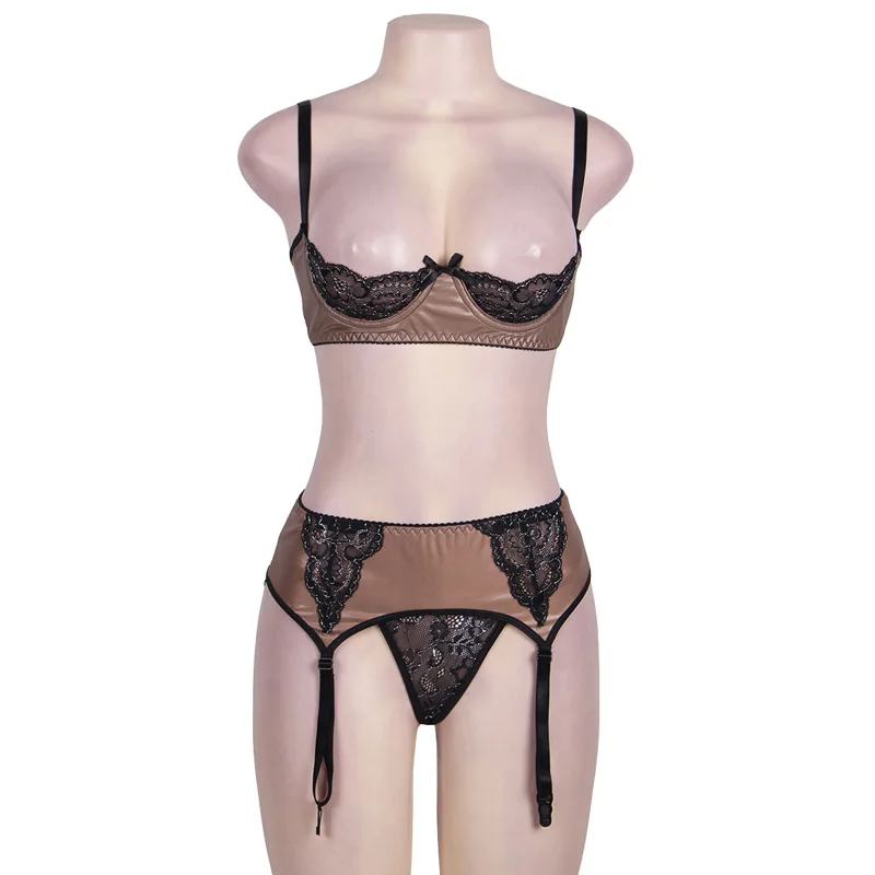 Plus Size Faux Leather Wet look Mesh Floral Lace Open Cup Wire Bralette Bra Top Garter Belt Skirt Thong Fetish Sexy Lingerie Set
Plus Size Faux Leather Wet look Mesh Floral Lace Open Cup Wire Bralette Bra Top Garter Belt Skirt Thong Fetish Sexy Lingerie Set