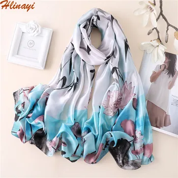 Hlinayi New Spring and Summer Silk Scarf Female Fresh and Elegant Lotus Scarf Simulated Silk Long Sunscreen Shawl Beach Scarf
Hlinayi New Spring and Summer Silk Scarf Female Fresh and Elegant Lotus Scarf Simulated Silk Long Sunscreen Shawl Beach Scarf