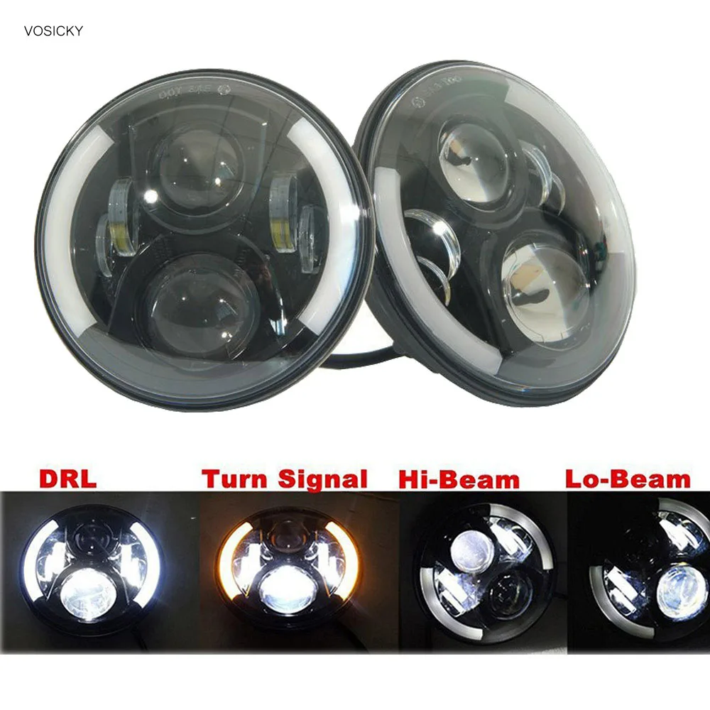 7" Inch Round LED Headlight Halo Daymaker H4 H13 Angel Eyes Light DRL For Jeep Wrangler JK Hummer Harley(2 pieces)
7" Inch Round LED Headlight Halo Daymaker H4 H13 Angel Eyes Light DRL For Jeep Wrangler JK Hummer Harley(2 pieces)
