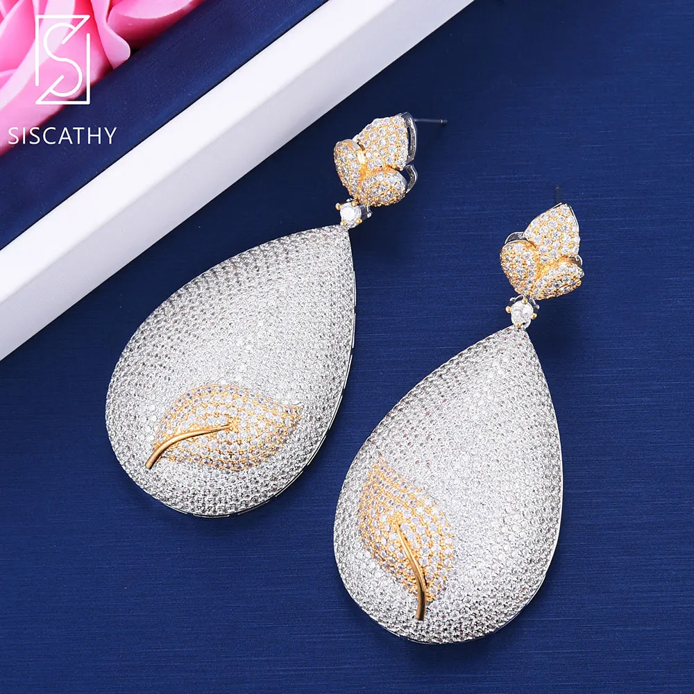 SISCATHY Fashion African Wedding Earrings Teardrop Shape Engagement Cubic Zirconia Drop Dangle Earrings fashion jewelry 2018
SISCATHY Fashion African Wedding Earrings Teardrop Shape Engagement Cubic Zirconia Drop Dangle Earrings fashion jewelry 2018