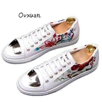 Ovxuan Handmade Loafers Luxury Brand Flowery Printed Camouflage Summer Loafers Man Flats Metal Top Prom Banquet Party Men Shoes
Ovxuan Handmade Loafers Luxury Brand Flowery Printed Camouflage Summer Loafers Man Flats Metal Top Prom Banquet Party Men Shoes
