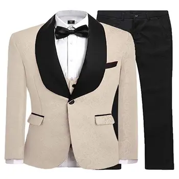 Custom men's suit Champagne Groomsmen One Button Groom Tuxedos Shawl Black Satin Lapel Wedding Best Man (Jacket+Pants+Vest)
Custom men's suit Champagne Groomsmen One Button Groom Tuxedos Shawl Black Satin Lapel Wedding Best Man (Jacket+Pants+Vest)