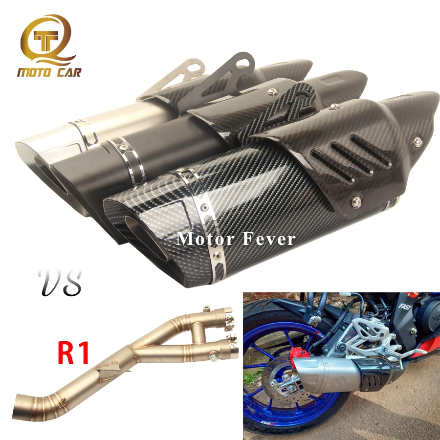 Motorcycle Exhaust Pipe Carbon Fibre Akrapovic Exhaust Mid Tube Muffler Escape DB Killer Connect Adapter Link Pipe for Yamaha R1
Motorcycle Exhaust Pipe Carbon Fibre Akrapovic Exhaust Mid Tube Muffler Escape DB Killer Connect Adapter Link Pipe for Yamaha R1