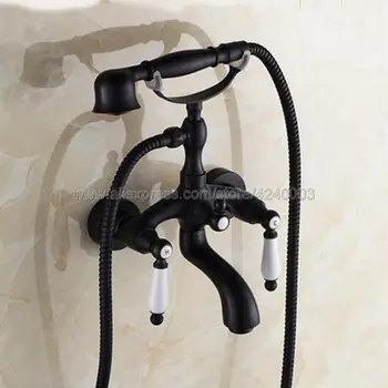 Black Oil Rubbed Brass Bathroom Bathtub Mixer Faucet Telephone Style With Brass Handshower Bath & Shower Faucets Ktf040
Black Oil Rubbed Brass Bathroom Bathtub Mixer Faucet Telephone Style With Brass Handshower Bath & Shower Faucets Ktf040