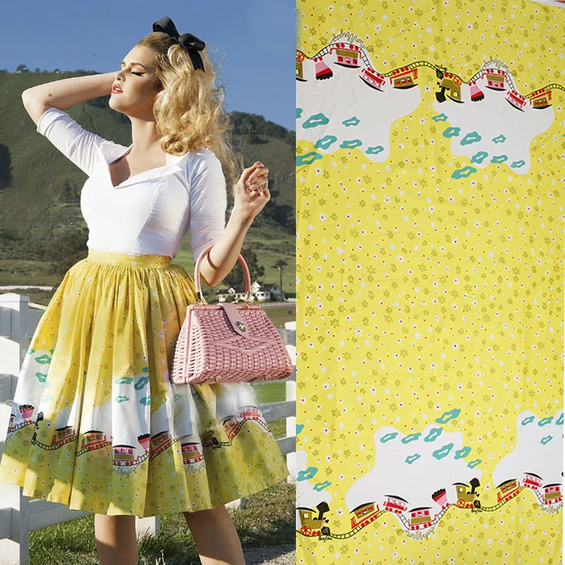 Brandly New Design 50x140cm Yellow Train Printed Cotton Spandex Fabric For DIY Sewing
Brandly New Design 50x140cm Yellow Train Printed Cotton Spandex Fabric For DIY Sewing