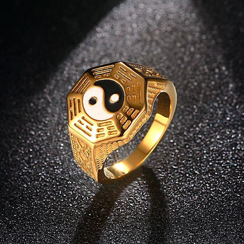 Mens Signet Rings Stainless Steel Amulet Yin Yang Magic Balance Amulet Taoism Wedding Band Vintage Men Fashion Jewelry
Mens Signet Rings Stainless Steel Amulet Yin Yang Magic Balance Amulet Taoism Wedding Band Vintage Men Fashion Jewelry