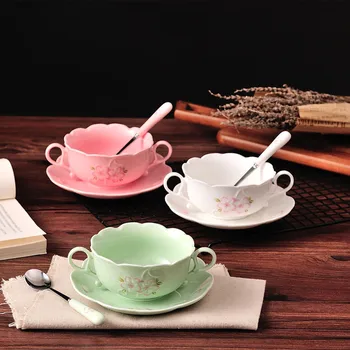 Ceramic Relief Romantic Cherry Blossom Bilateral Handle Bowl Coffee Cup Saucer Sets Tea Cup China Bowls Sobretudo Feminino Copos
Ceramic Relief Romantic Cherry Blossom Bilateral Handle Bowl Coffee Cup Saucer Sets Tea Cup China Bowls Sobretudo Feminino Copos