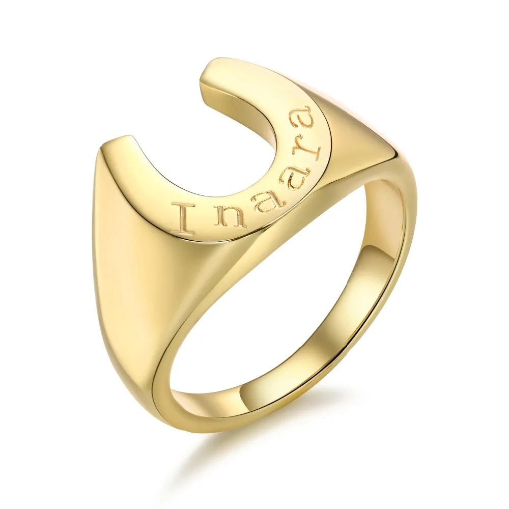 DUOYING Custom Engraved Name Horseshoe Ring U Shaped Ring Minimal Women's Wedding Jewelry for Mothers' Day or Valentine Gift
DUOYING Custom Engraved Name Horseshoe Ring U Shaped Ring Minimal Women's Wedding Jewelry for Mothers' Day or Valentine Gift
