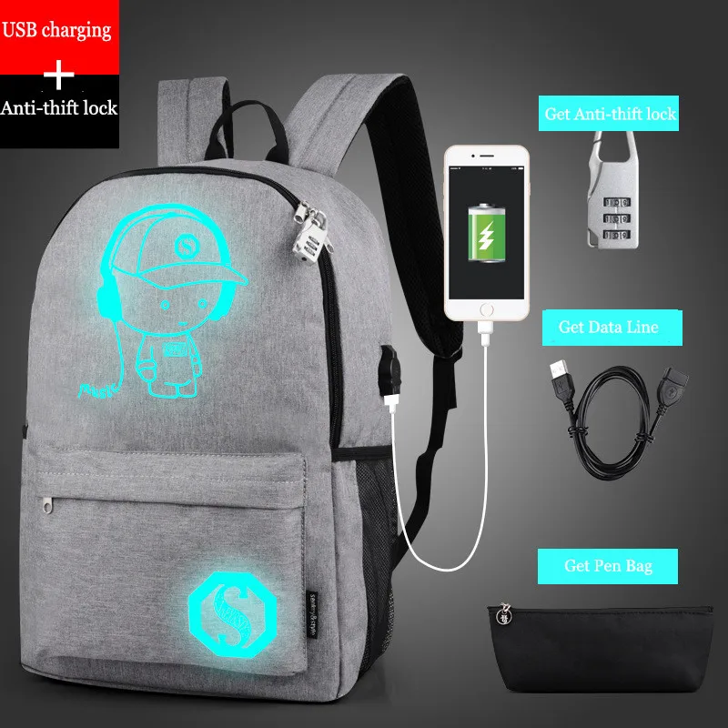 New Hot Anime Luminous Student School Backpack Travel USB Charge Laptop Backpack For Teenager Boys Girls School Bag Mochila
New Hot Anime Luminous Student School Backpack Travel USB Charge Laptop Backpack For Teenager Boys Girls School Bag Mochila