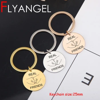 FLYANGEL Round Keyring Jewelry Real Friends Keychain For Best Friends Gifts Engraved Key Holder Cute Car Key Tag Gifts
FLYANGEL Round Keyring Jewelry Real Friends Keychain For Best Friends Gifts Engraved Key Holder Cute Car Key Tag Gifts
