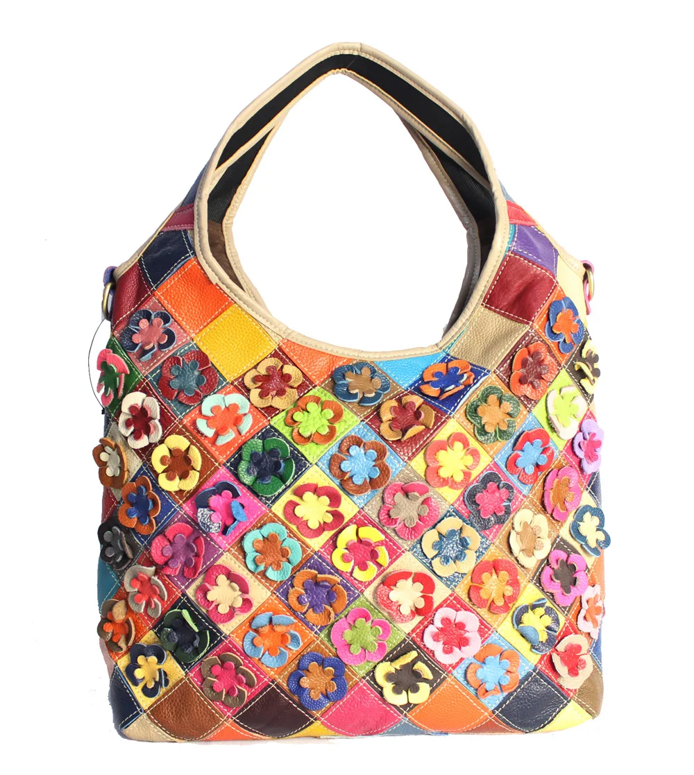 Pretty Colorful Flowers Brand Design Natural Genuine Leather Women Handbag Casual Patchwork Women Totes
Pretty Colorful Flowers Brand Design Natural Genuine Leather Women Handbag Casual Patchwork Women Totes