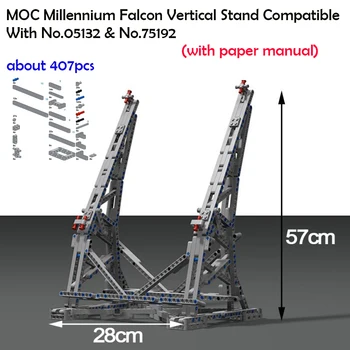 407pcs Star MOC War Millennium toys Falcon Vertical Display Stand Compatible with 05132 75192 Ultimate Collector's Model
407pcs Star MOC War Millennium toys Falcon Vertical Display Stand Compatible with 05132 75192 Ultimate Collector's Model