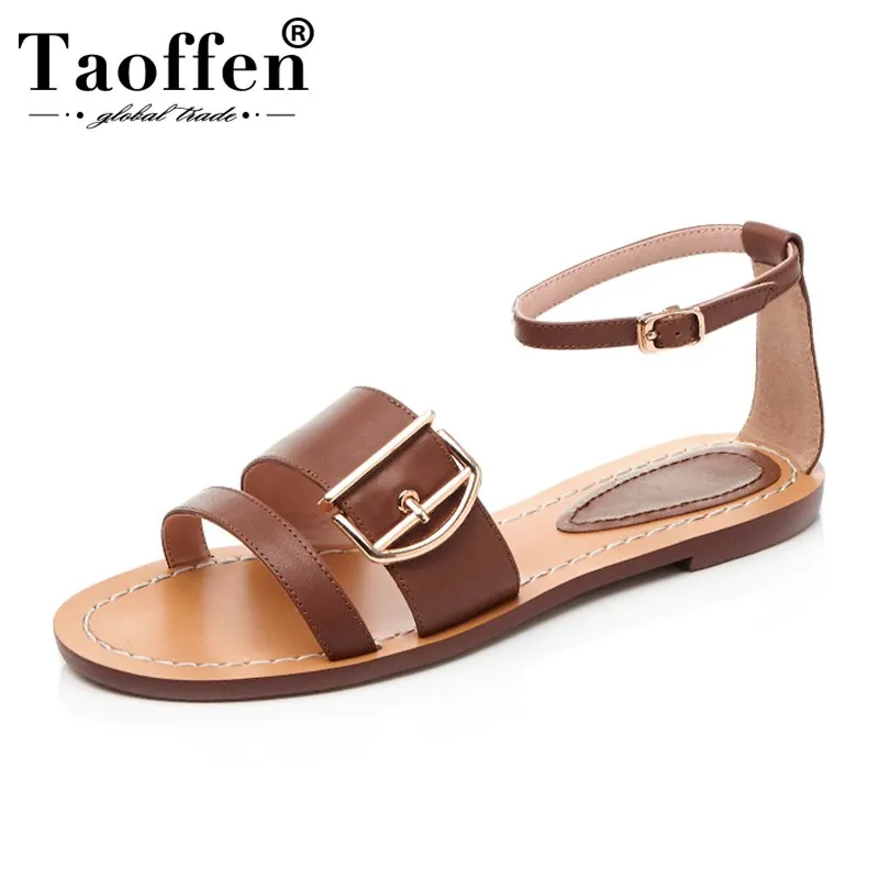 TAOFFEN 2019 Real Leather New Simple Summer Shoes Women Buckle Daily Club Party Vacation Sandals Leisure Flats Shoes Size 34-39
TAOFFEN 2019 Real Leather New Simple Summer Shoes Women Buckle Daily Club Party Vacation Sandals Leisure Flats Shoes Size 34-39