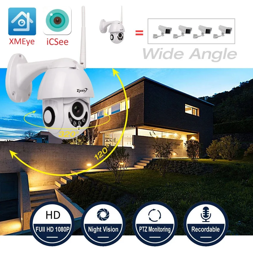 Wireless wifi ip camera hd 1080P 2MP wi-fi home Security surveilance camera outdoor CCTV PTZ Onvif ipcam camara exterieur ptz
Wireless wifi ip camera hd 1080P 2MP wi-fi home Security surveilance camera outdoor CCTV PTZ Onvif ipcam camara exterieur ptz