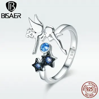 BISAER Genuine 925 Sterling Silver Ring Blue Stars Figure Angel Fairy Tale Open Finger Ring for Women Fashion Jewelry Gift
BISAER Genuine 925 Sterling Silver Ring Blue Stars Figure Angel Fairy Tale Open Finger Ring for Women Fashion Jewelry Gift