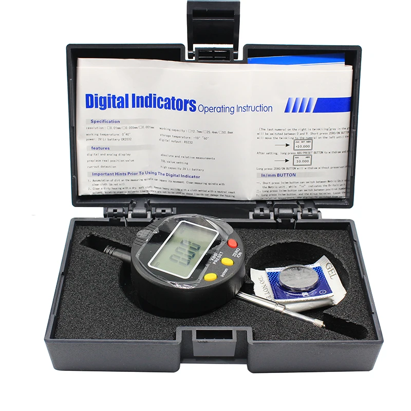 1PC High-Precision Digital Indicators 0-12.7x0.01mm Range 0-12.7mm Resolution 0.01mm Digital Display Percentage Dial Indicator
1PC High-Precision Digital Indicators 0-12.7x0.01mm Range 0-12.7mm Resolution 0.01mm Digital Display Percentage Dial Indicator