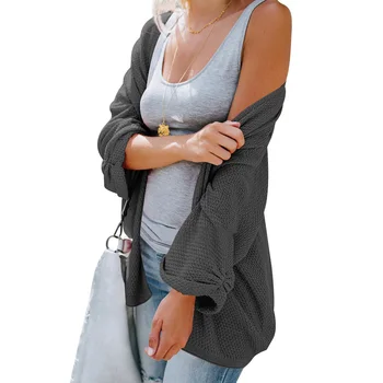 Women Autumn Casual Solid Color Round Neck Long Sleeve Knit Tops Ladies Elegant Loose Pleated Cuff Sweater Cardigan Coat
Women Autumn Casual Solid Color Round Neck Long Sleeve Knit Tops Ladies Elegant Loose Pleated Cuff Sweater Cardigan Coat
