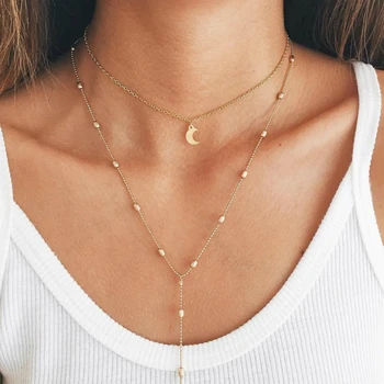 New Necklace Multilayer Moon Bead Chain Necklace Joker Gold Jewelry Wholesale Fashion Personality Necklace Chaussures Femme
New Necklace Multilayer Moon Bead Chain Necklace Joker Gold Jewelry Wholesale Fashion Personality Necklace Chaussures Femme
