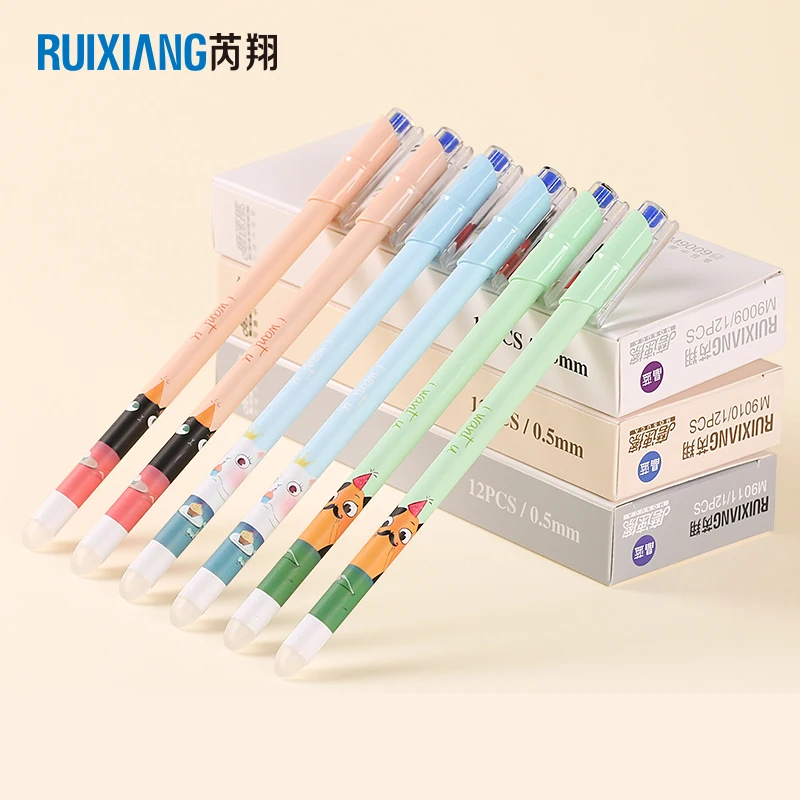 Korean Kawaii Stationery Ruixiang Erasable Gel Pen 0.5mm Needle Tip Blue/Black Refill Unisex Pens for Student School Supplies
Korean Kawaii Stationery Ruixiang Erasable Gel Pen 0.5mm Needle Tip Blue/Black Refill Unisex Pens for Student School Supplies
