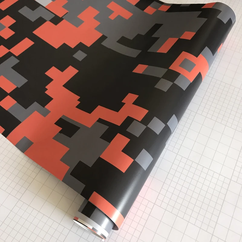 Black Orange Digital Vinyl Film Wrap-1