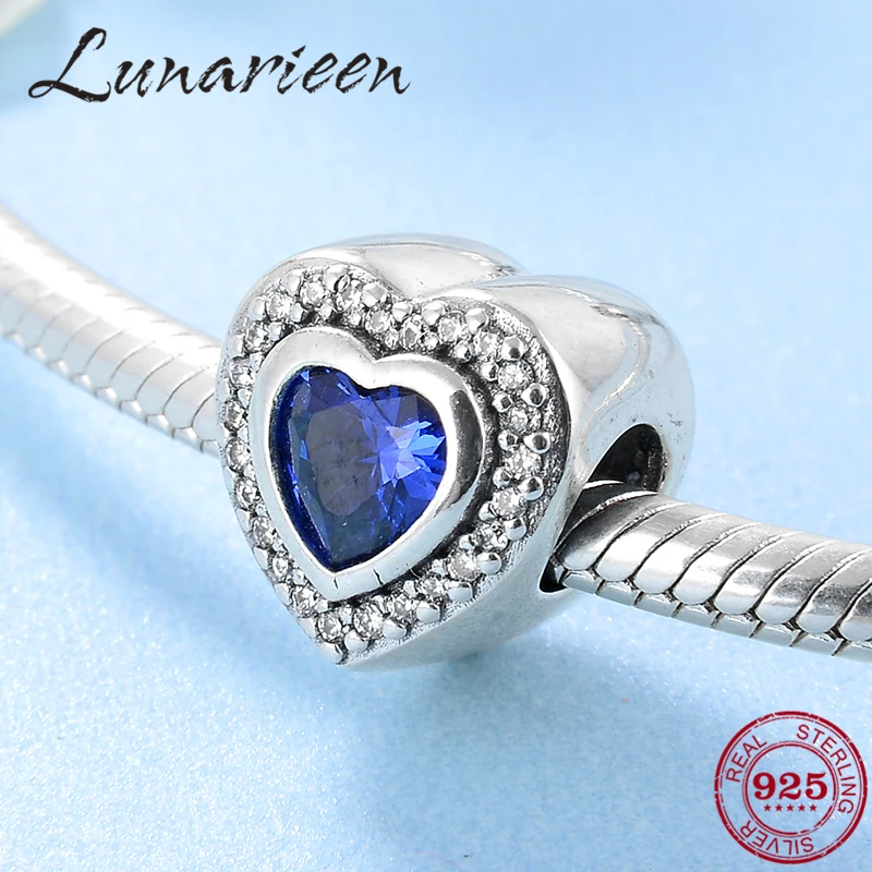 925 Sterling Silver DIY charming blue CZ decorate heart shape fine beads Fit Original Pandora Charm Bracelet Jewelry making
925 Sterling Silver DIY charming blue CZ decorate heart shape fine beads Fit Original Pandora Charm Bracelet Jewelry making