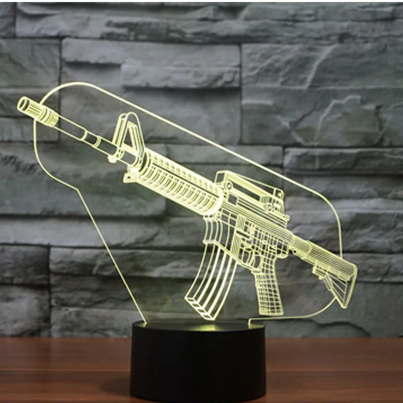 3D LED Night Light Gun with 7 Colors Light for Home Decoration Lamp Amazing Visualization Optical Illusion Awesome
3D LED Night Light Gun with 7 Colors Light for Home Decoration Lamp Amazing Visualization Optical Illusion Awesome