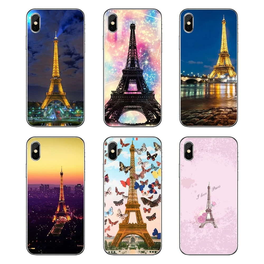 For Samsung Galaxy A5 A6 A7 A8 A9 J4 J5 J7 J8 2017 2018 Plus Prime Soft Transparent Cases Covers I Love Paris and eiffiel tower |