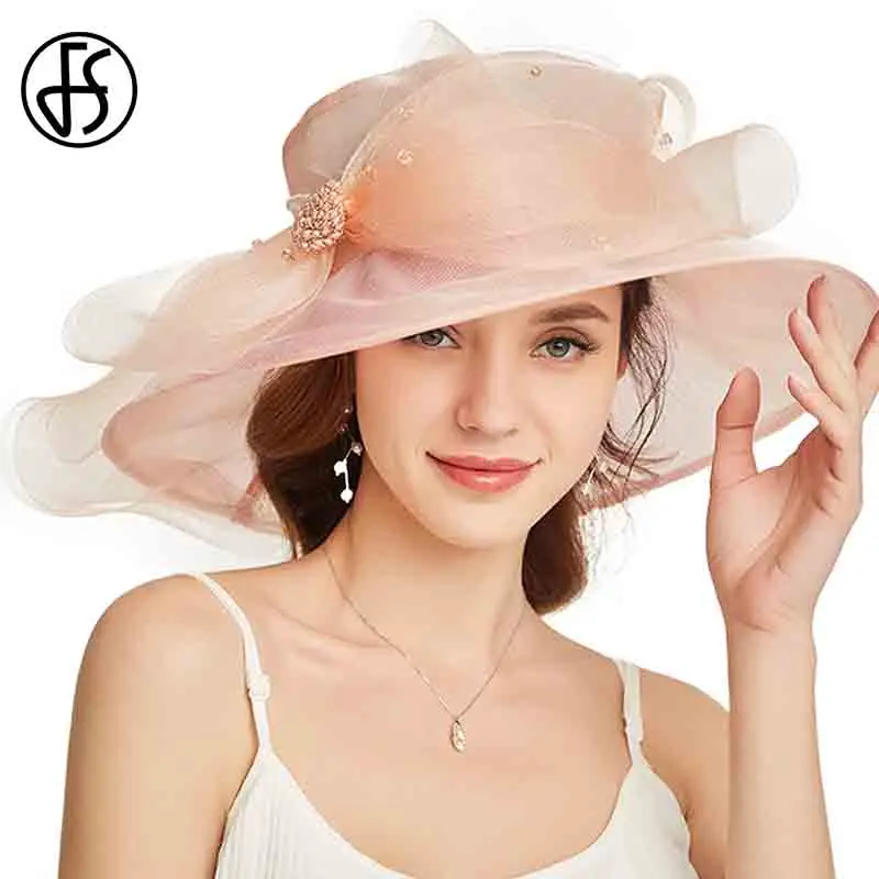 FS 2019 Summer Organza Large Wide Brim Church Hat For Women Elegant Pink Ladies Kentucky Derby Cap Floppy Bow Fedora Sun Hats
FS 2019 Summer Organza Large Wide Brim Church Hat For Women Elegant Pink Ladies Kentucky Derby Cap Floppy Bow Fedora Sun Hats