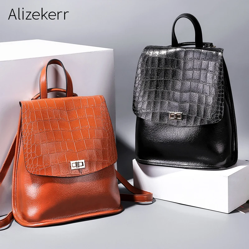 Crocodile Pattern Backpack Women High Quality PU Leather Ladies Backpack Large Capacity School Bag Travel Shoulder Bags Mochilas
Crocodile Pattern Backpack Women High Quality PU Leather Ladies Backpack Large Capacity School Bag Travel Shoulder Bags Mochilas