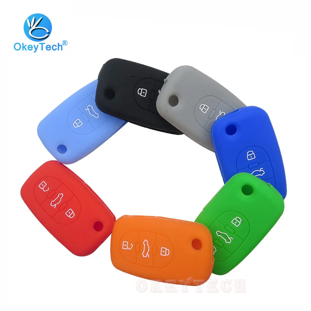 OkeyTech Silicone Case 3 Button Flip Folding Remote Silicone Car Key Cover Fob Skin Set Jacket Wallet for Audi A2 A3 A4 A6 A8 TT
OkeyTech Silicone Case 3 Button Flip Folding Remote Silicone Car Key Cover Fob Skin Set Jacket Wallet for Audi A2 A3 A4 A6 A8 TT