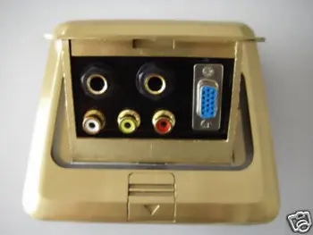 Copper RCA VGA DB15 Video Recessed Floor Cable Box 658 
Copper RCA VGA DB15 Video Recessed Floor Cable Box 658