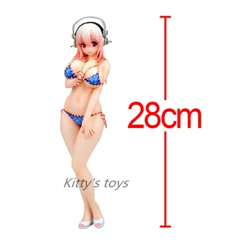 Japanese Anime Super Sonic PVC action figure Swimmear Swimsuit Bikini Sonic Figure Sexy girl collectible model toys Brinquedos